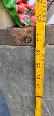 Large metal barrel bin Trash Can Very Heavy! Industrial