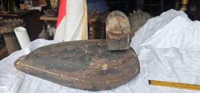 Antique Duck Decoy Carved Wood, Head Swivels Duck #2