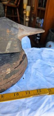 Antique Duck Decoy Carved Wood, Head Swivels Duck #2