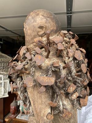 Large African fetish monkey sculpture