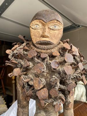 Large African fetish monkey sculpture