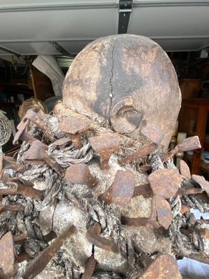 Large African fetish monkey sculpture