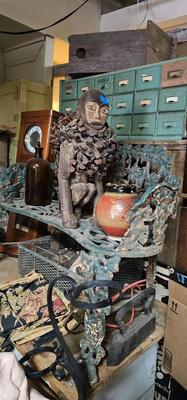 Large African fetish monkey sculpture