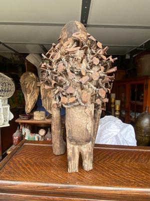 Large African fetish monkey sculpture