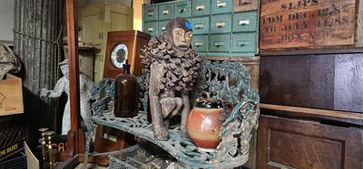 Large African fetish monkey sculpture