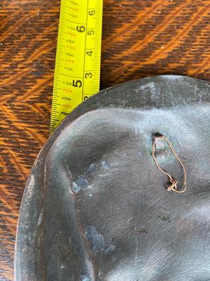 Pair of Antique bas relief plaques Dante and Beatrice, Raffaello copper