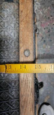 Antique Victorian Oak Banded Embossed Leather Dome Top Steamer Trunk trunk