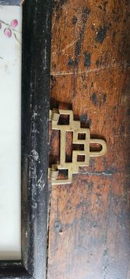 4 Chinese Hand painted Porcelain tile Panels FAMILLE ROSE