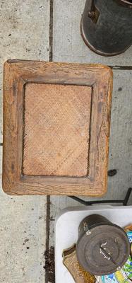 Small Antique Provincial Wood Rattan Tea Table Qing Dynasty
