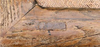 Small Antique Provincial Wood Rattan Tea Table Qing Dynasty