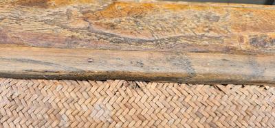 Small Antique Provincial Wood Rattan Tea Table Qing Dynasty