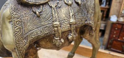 Large Vintage Brass Camel, Office Decor