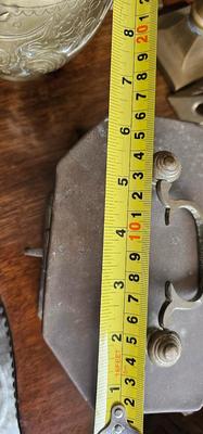 Vintage Brass Collection, 2 Pairs Candlesticks, 1 vase, 1 jewelry box, 1 frame