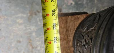 Industrial Rolling Cart, Antique Lineberry Wood and Cast Iron