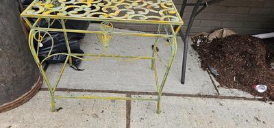 Side Table Metal Scrolls, Very Shabby Chic