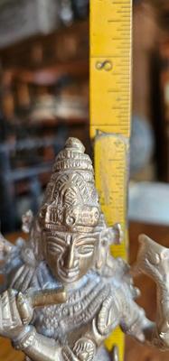 Vintage Heavy Brass Krishna playing Flute Figure. Office Decor!