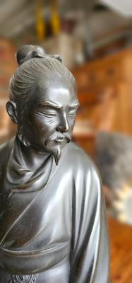 Heavy Bronze Japanese Sculpture of Laozi Early 20th century Okimono