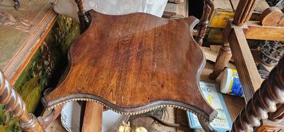 Antique French Side Table with Barley Twist Legs c1900