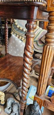 Antique French Side Table with Barley Twist Legs c1900