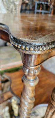 Antique French Side Table with Barley Twist Legs c1900