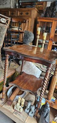 Antique French Side Table with Barley Twist Legs c1900