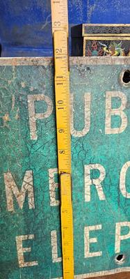 Vintage Telephone Sign Public Emergency