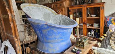 Antique "Cowboy" Hip Bath Original Painted Finish