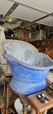 Antique "Cowboy" Hip Bath Original Painted Finish