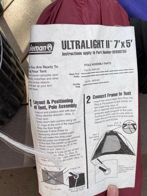 SMALL TENT, TRAVEL FOLDING CHAIRS, RIDGE REST SLEEP MATS