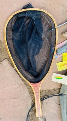 MITCHELL FISHING LURE, ROMAR NET, LOADED TACKLE BOX, HATCHET AND MORE!