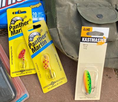 MITCHELL FISHING LURE, ROMAR NET, LOADED TACKLE BOX, HATCHET AND MORE!