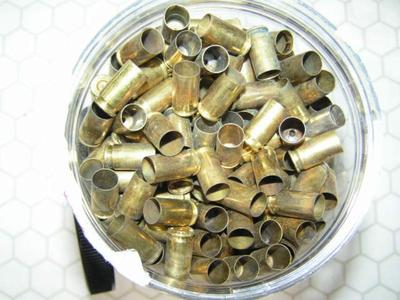 9mm Luger/NATO brass casings for reloading. 5 (five) pounds net, WYSIWYG.