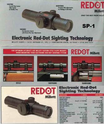 Millet REDOT: Red dot optical sight for rifle, shotgun or pistol