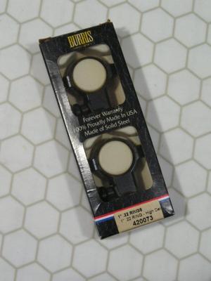 Burris scope rings. Pair for 22LR rifle. 3/8” dovetail high mount style.