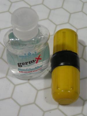 Snake Bite Kit and Germ-X hand sanitizer for hikers, fishermen & campers