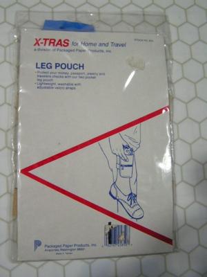 X-TRAS, leg pouch w/ 2 pockets. For money, passport, wallet, etc.