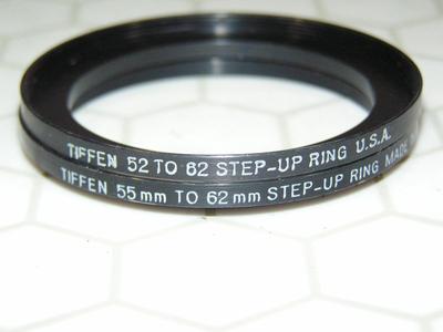 Lot of 2 – Metal lens filter mount step-up rings