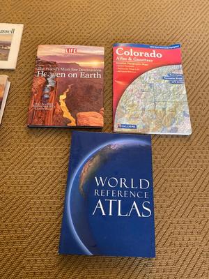WORLD ATLAS REFERENCE, LIFE MAGAZINE “HEAVEN ON EARTH” BOOK & COLORADO ATLAS AND GAZETTEER