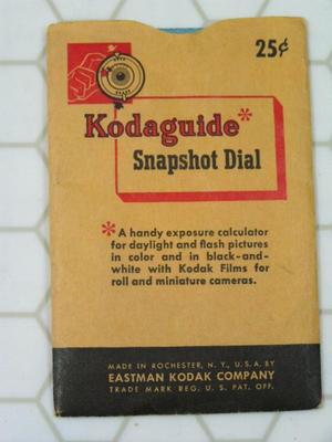 Vintage collectible Kodak "Kodaguide" snapshot/flash exposure calculator