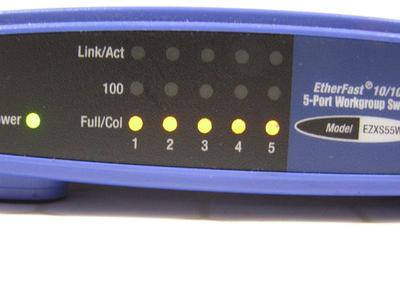 1 of 2) LINKSYS 5-Port Auto-Sensing Workgroup Switch 10/100 wired Ethernet