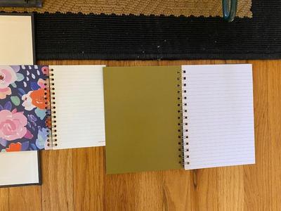 HEAVY PAPER CUTTER, 3-HOLE PUNCH, NOTEBOOKS, WALL CLOCK, SHADOW BOX AND MORE