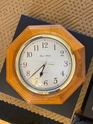HEAVY PAPER CUTTER, 3-HOLE PUNCH, NOTEBOOKS, WALL CLOCK, SHADOW BOX AND MORE