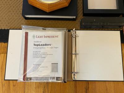HEAVY PAPER CUTTER, 3-HOLE PUNCH, NOTEBOOKS, WALL CLOCK, SHADOW BOX AND MORE