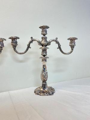 D1140 Pair of Reed & Barton French Renaissance Baroque Candelabras