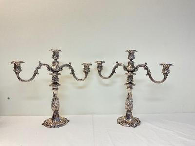 D1140 Pair of Reed & Barton French Renaissance Baroque Candelabras