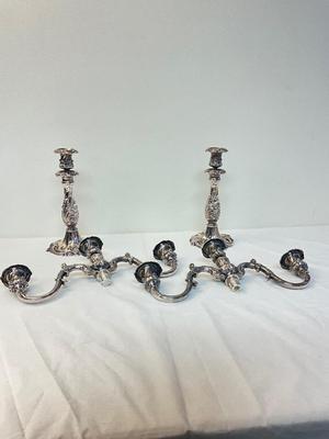 D1140 Pair of Reed & Barton French Renaissance Baroque Candelabras