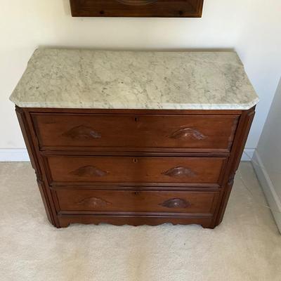 UBL1248 Antique Victorian Marble Top Dresser