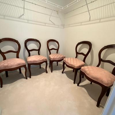 UBL1254 Set of 5 Antique Victorian Dining Chairs