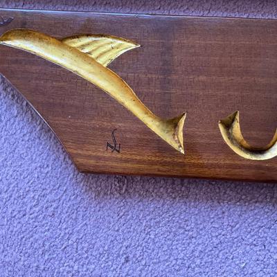 M1270 Handmade Teak / Goldleaf "Jacquline" Boat Signs