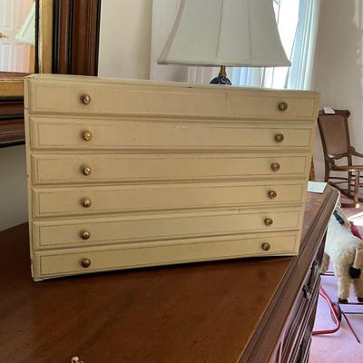 M1271 Vintage Four Drawer Jewelry Chest with Costume Jewelry